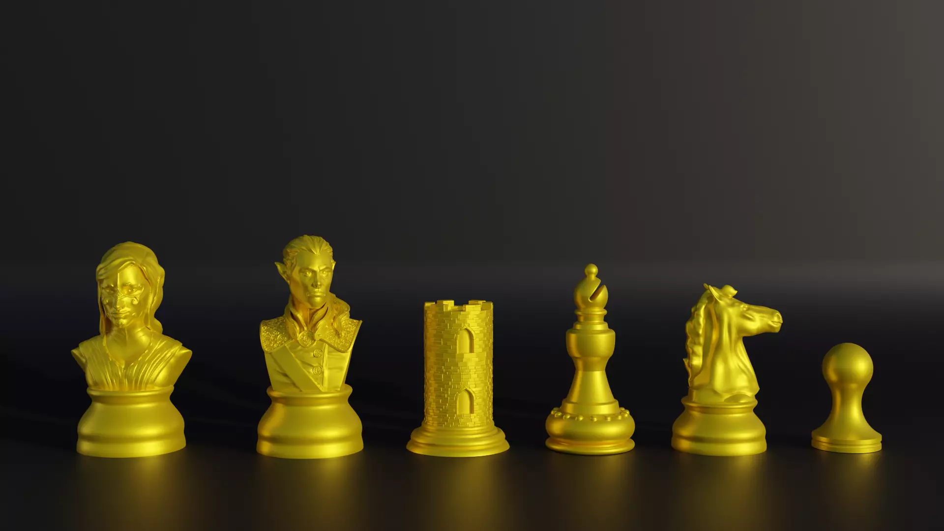 Elf Figure Chess Set -  8 Different Pieces 3D print model_0