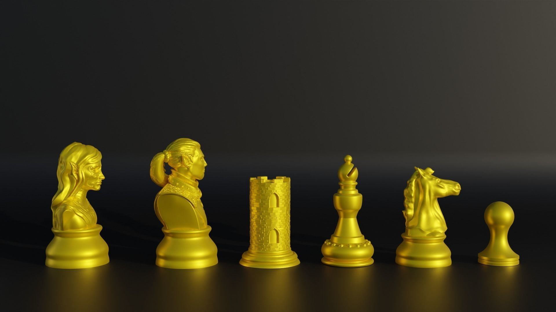 Elf Figure Chess Set -  8 Different Pieces 3D print model_11