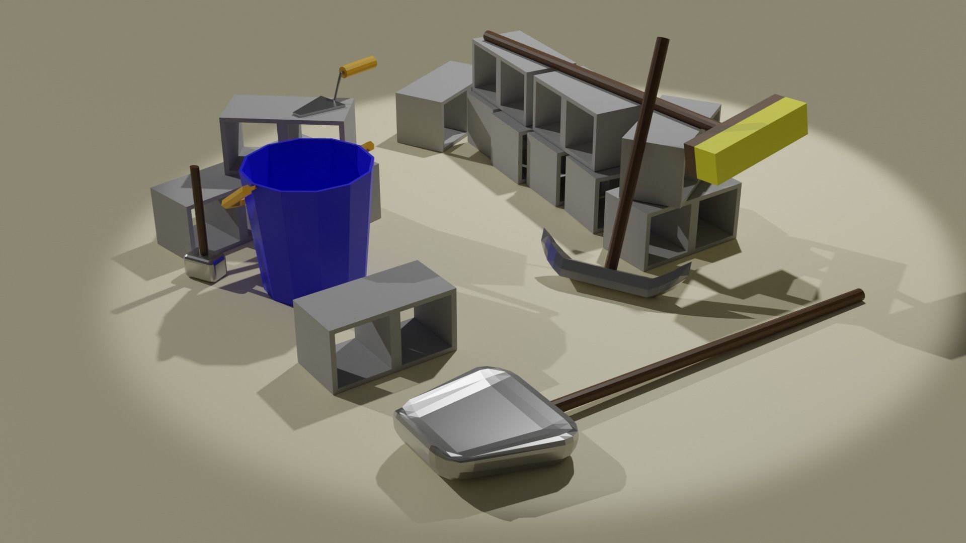 Low Poly Industrial Tools Set Low-poly 3D model_3