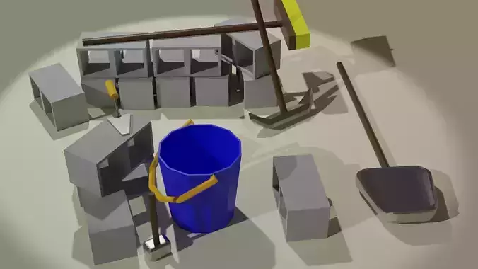 Low Poly Industrial Tools Set