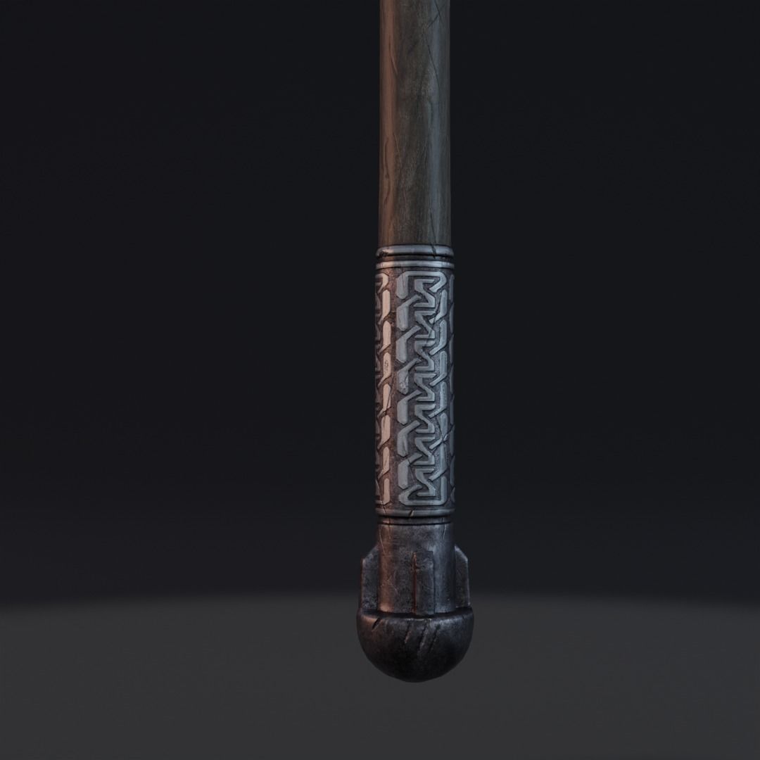 Medieval War Hammer GameReady  Low-poly 3D model_7