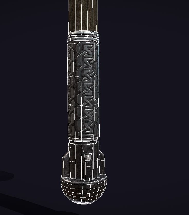 Medieval War Hammer GameReady  Low-poly 3D model_10