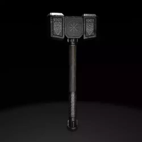 Medieval War Hammer GameReady  Low-poly 3D model