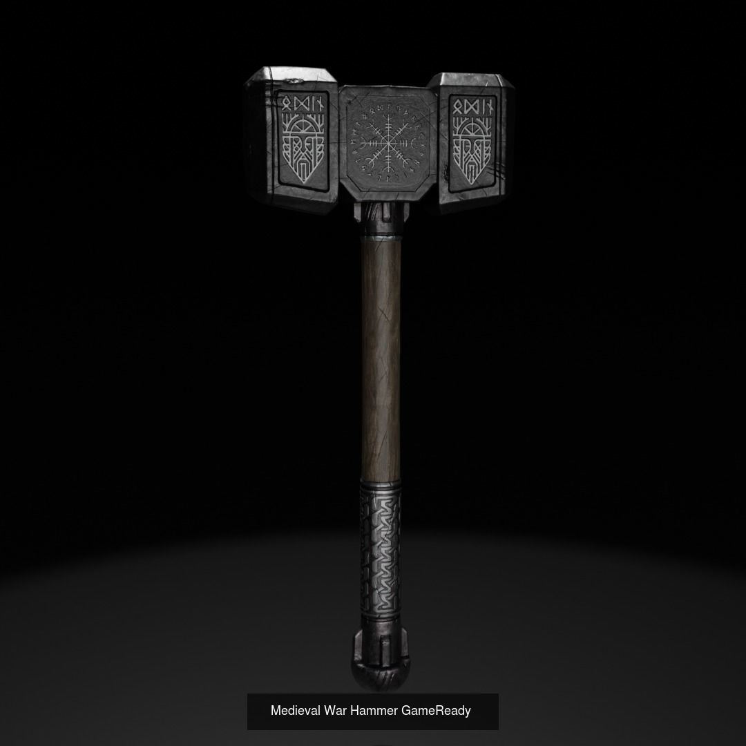Medieval Weapons GameReady Low-poly 3d models 3D Model Collection_5