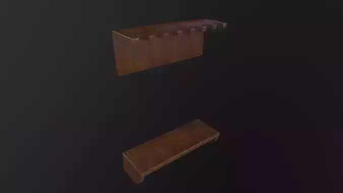 Wooden Weapon Rack 3D Model