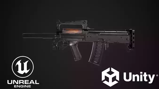 OTs-14 Groza  Low-poly 3D model