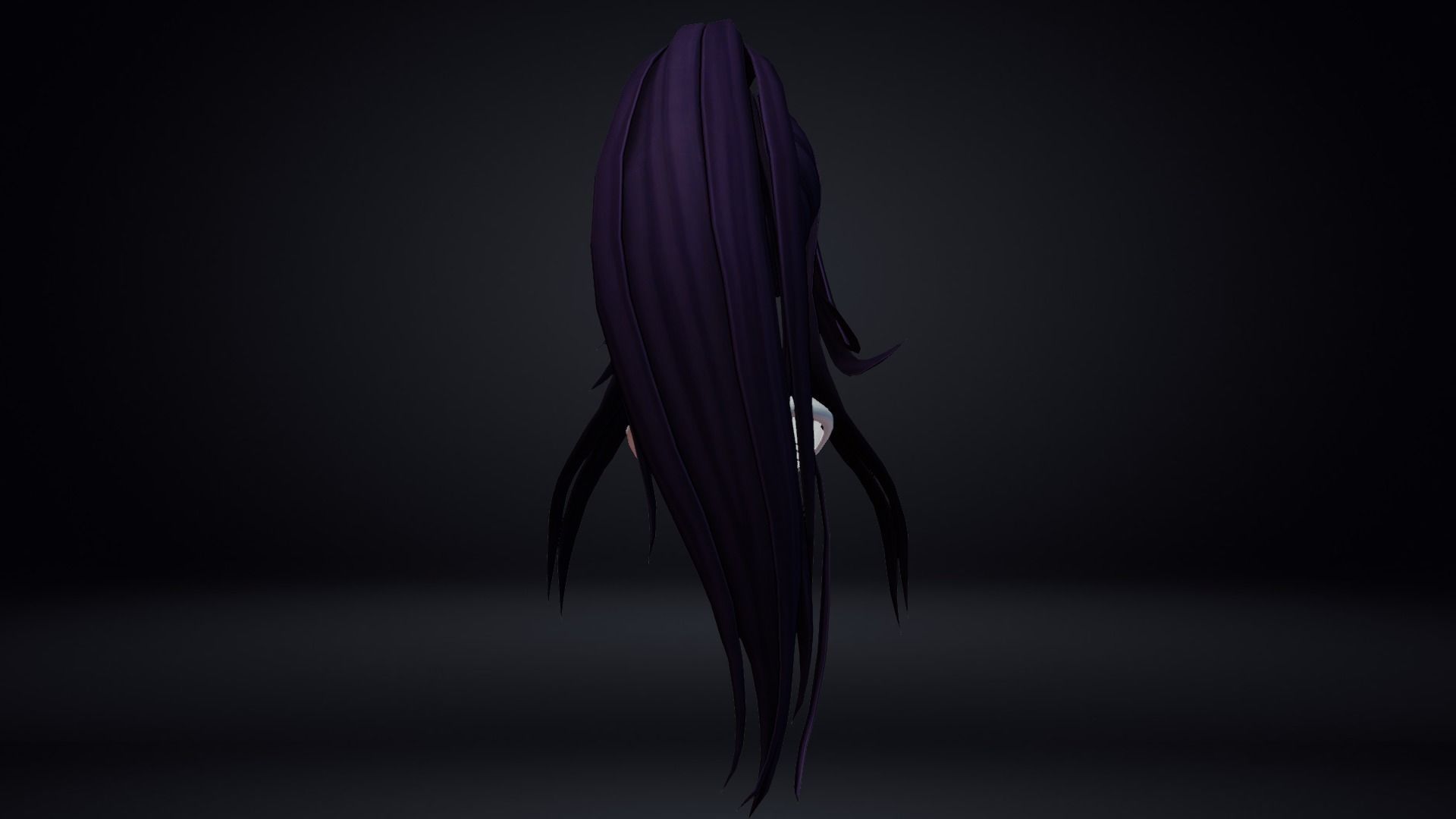Female Hair Low-poly 3D model_9