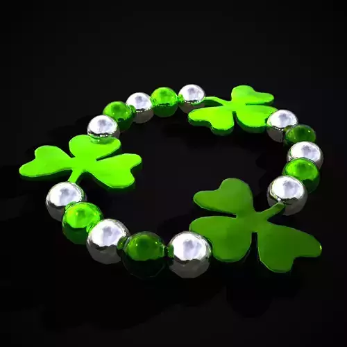 Clover Bead Bracelet  Low-poly 3D model
