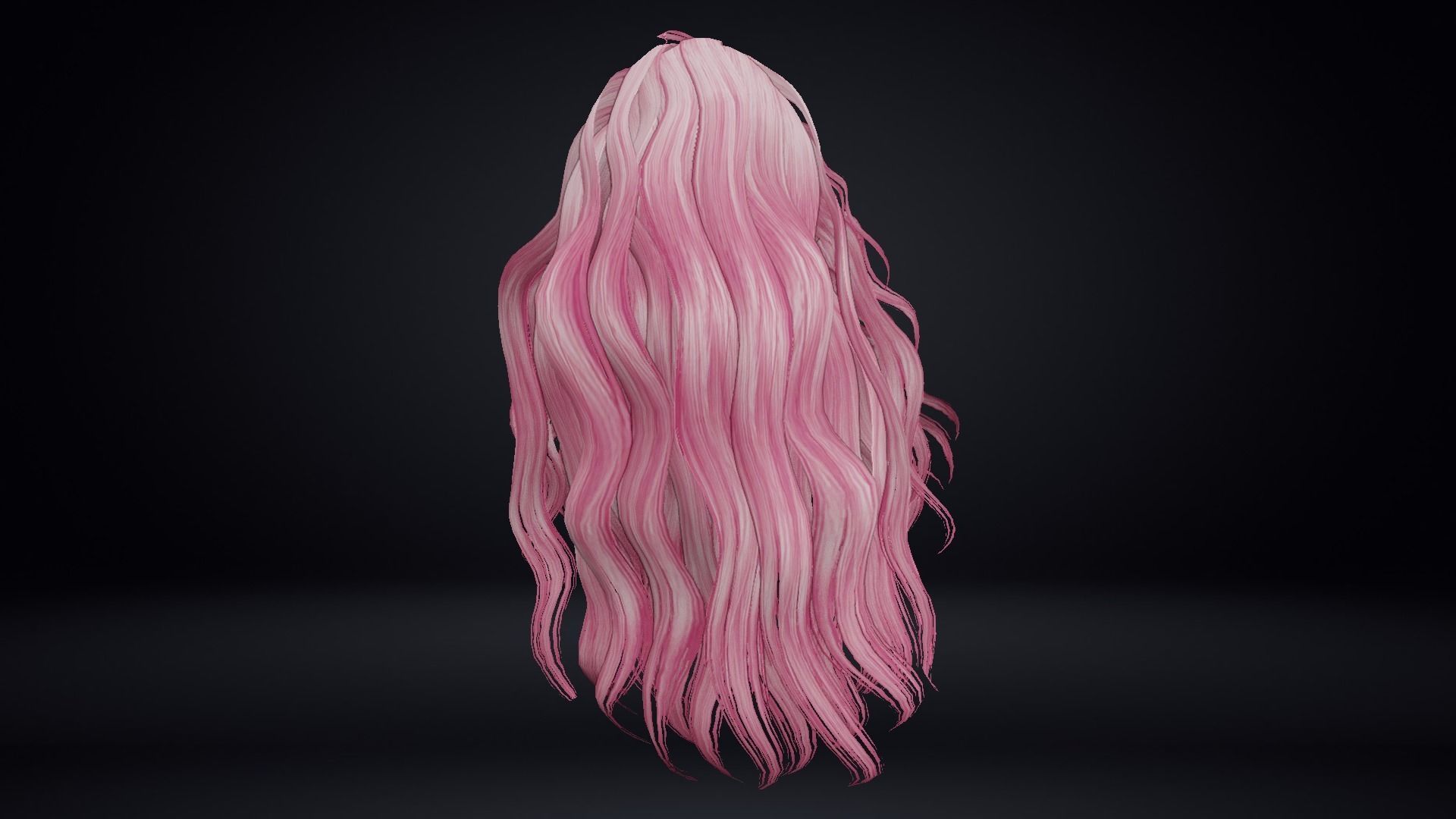 Female Hair Low-poly 3D model_3