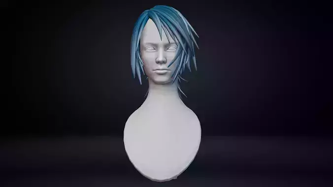 Female Hair Low-poly 3D model