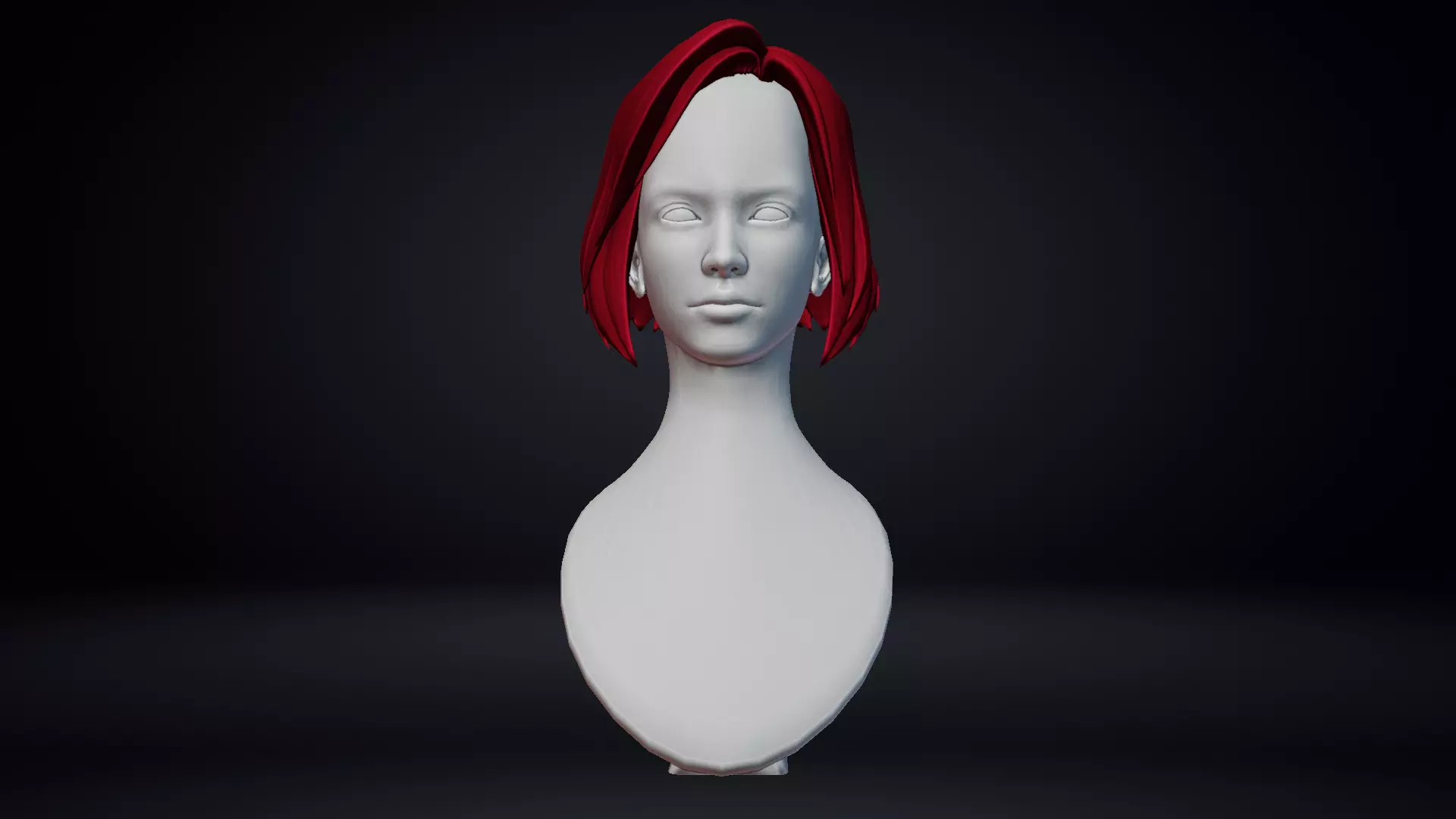 Female hair Low-poly 3D model_0