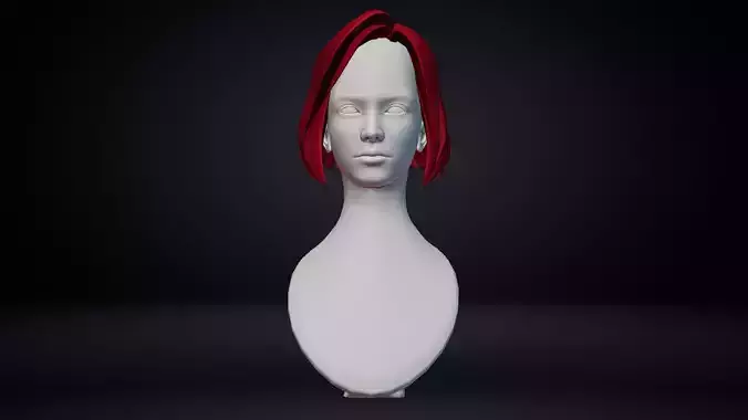 Female hair Low-poly 3D model