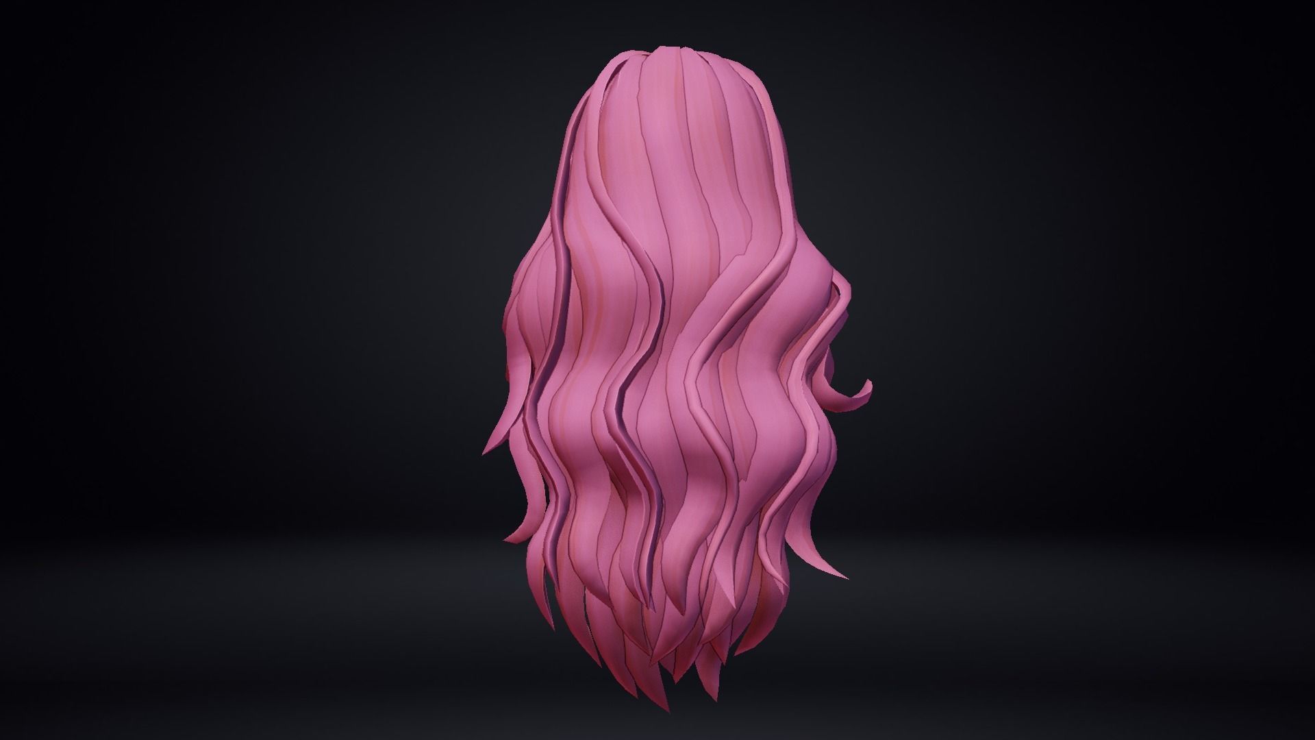 Female hair Low-poly 3D model_8