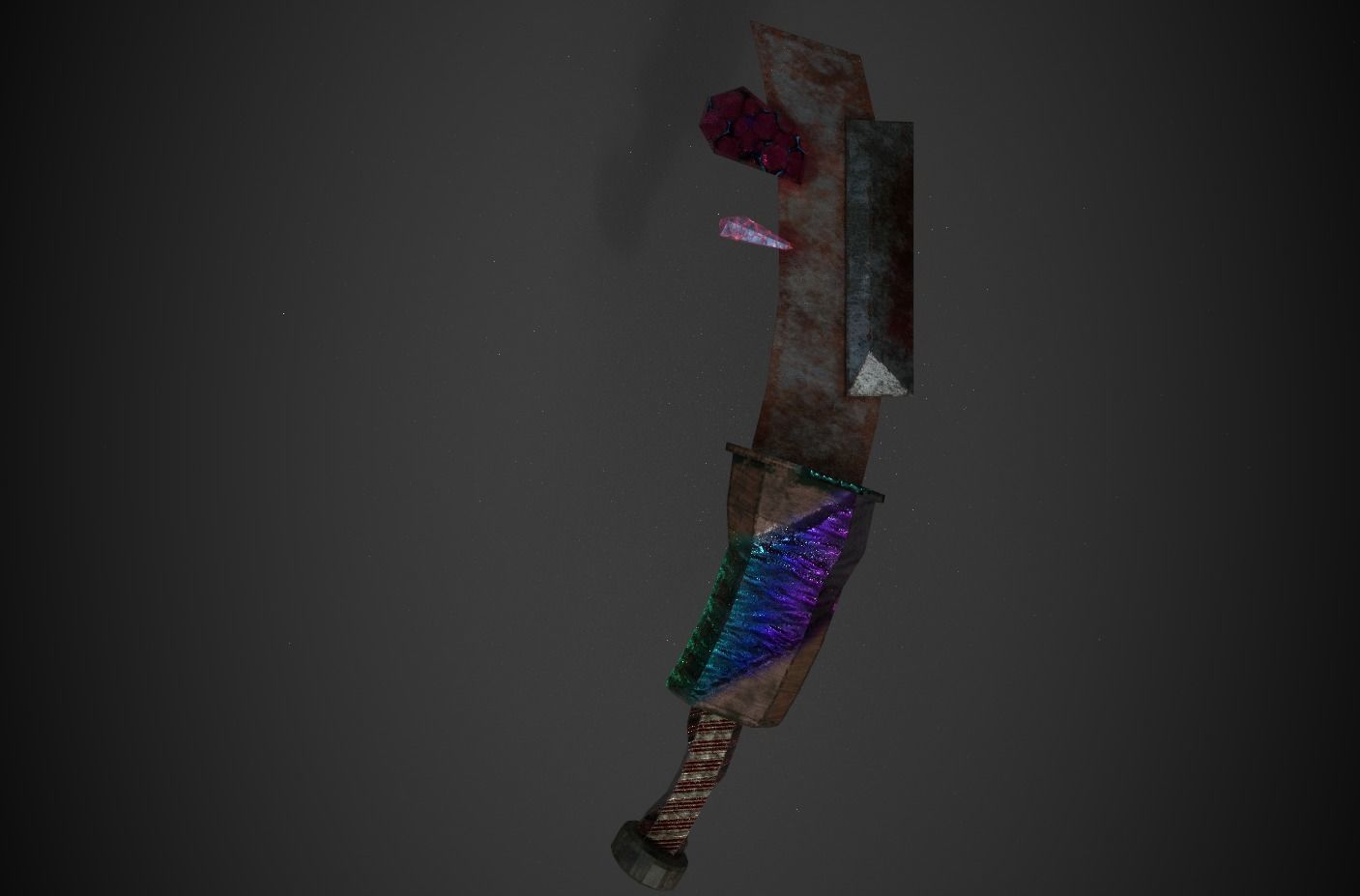 fantasy sword Low-poly 3D model_1