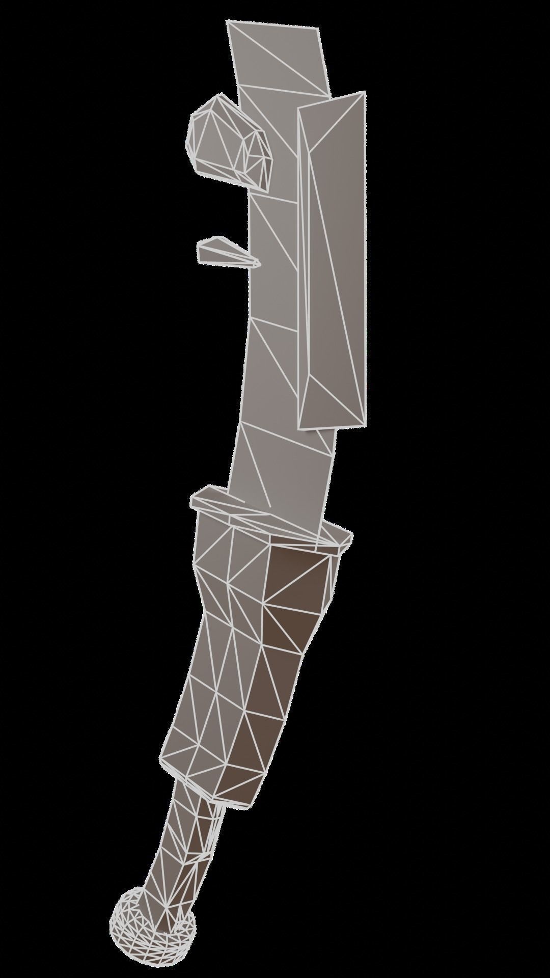 fantasy sword Low-poly 3D model_3