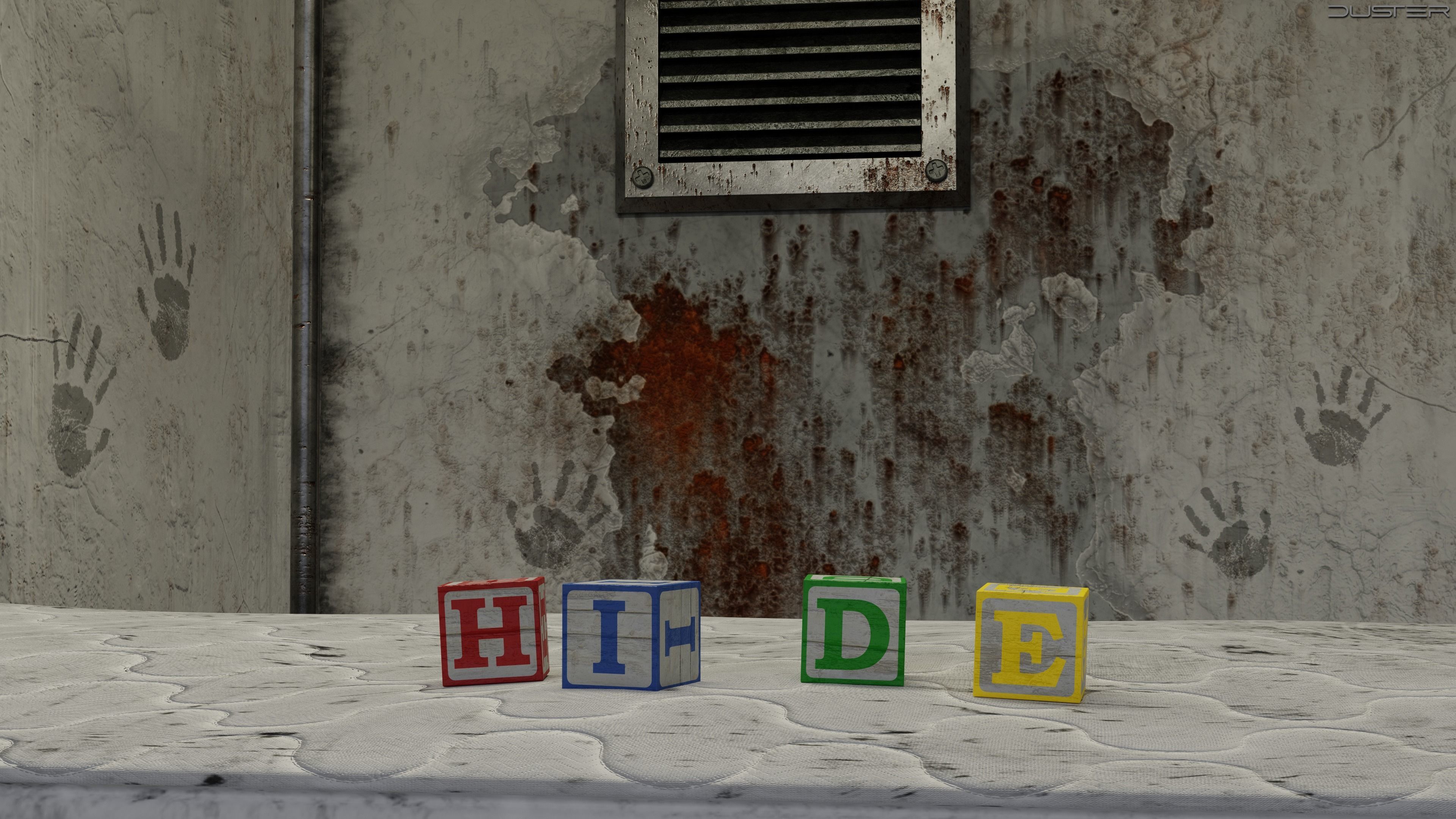 Haunted Hospital Ward Room Low-poly 3D model_2