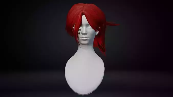 Female hair Low-poly 3D model