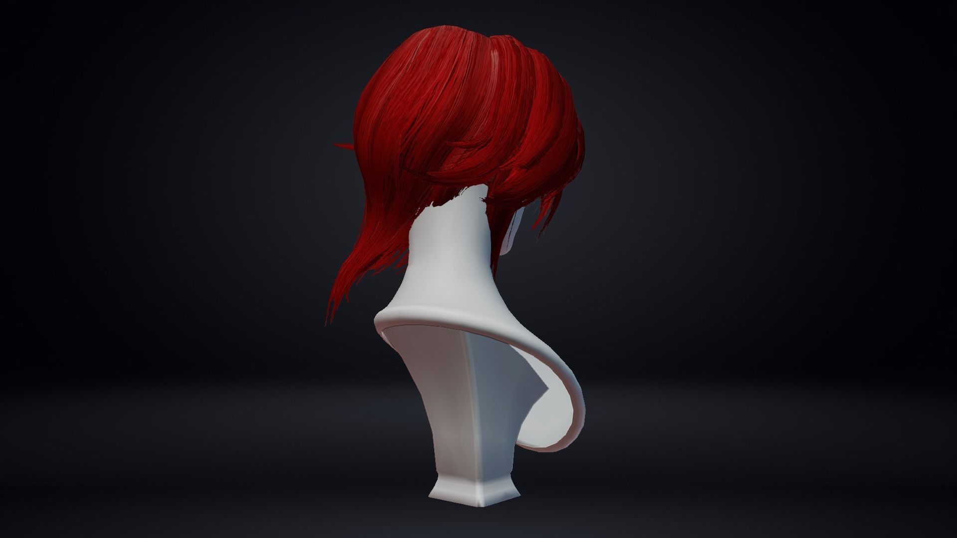 Female hair Low-poly 3D model_13