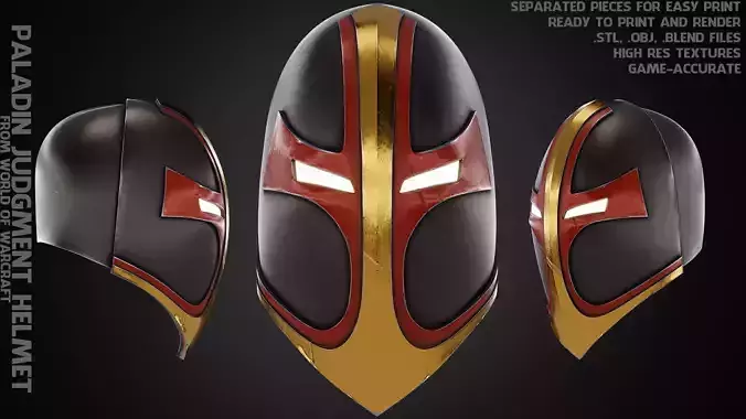 World of Warcraft Paladin Judgment Helmet for Cosplay 3D print model