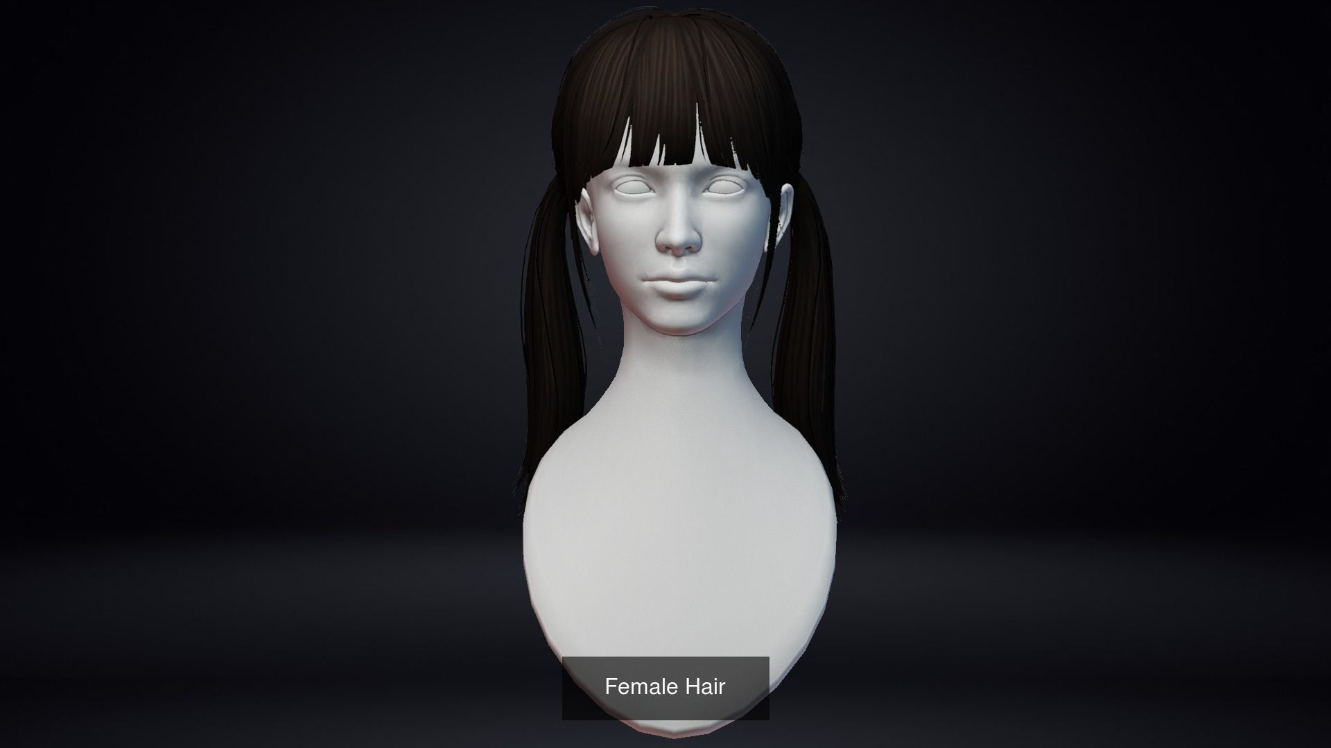 Female Hair Pack 20 Piece 3D Model Collection_11
