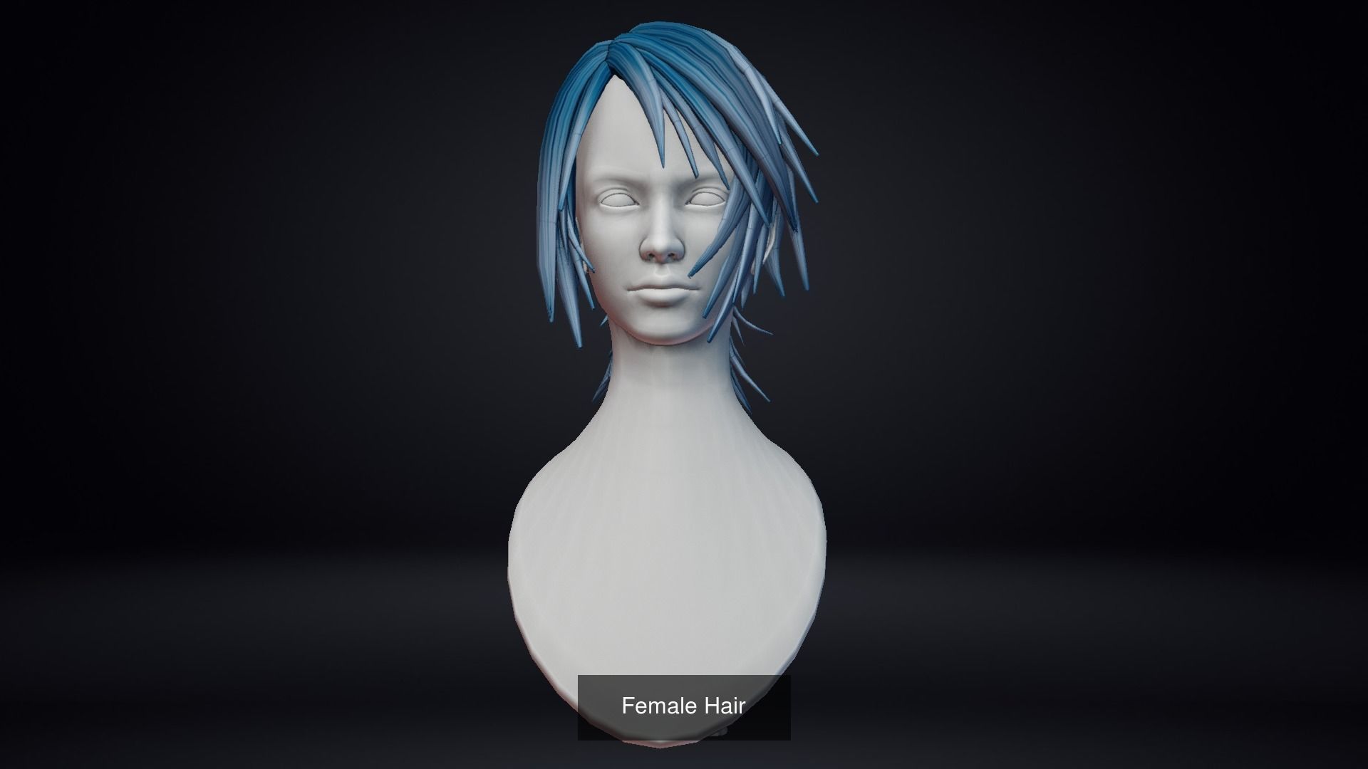 Female Hair Pack 20 Piece 3D Model Collection_18