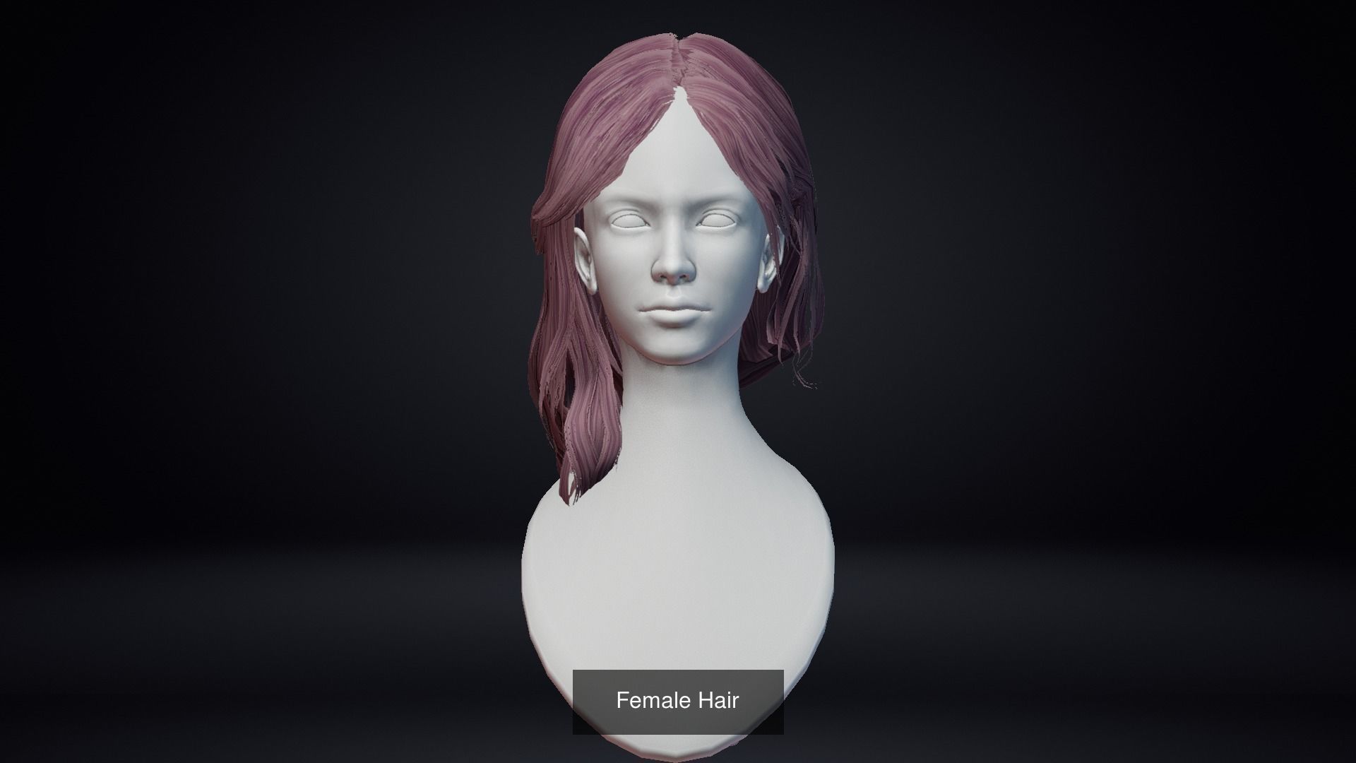 Female Hair Pack 20 Piece 3D Model Collection_7