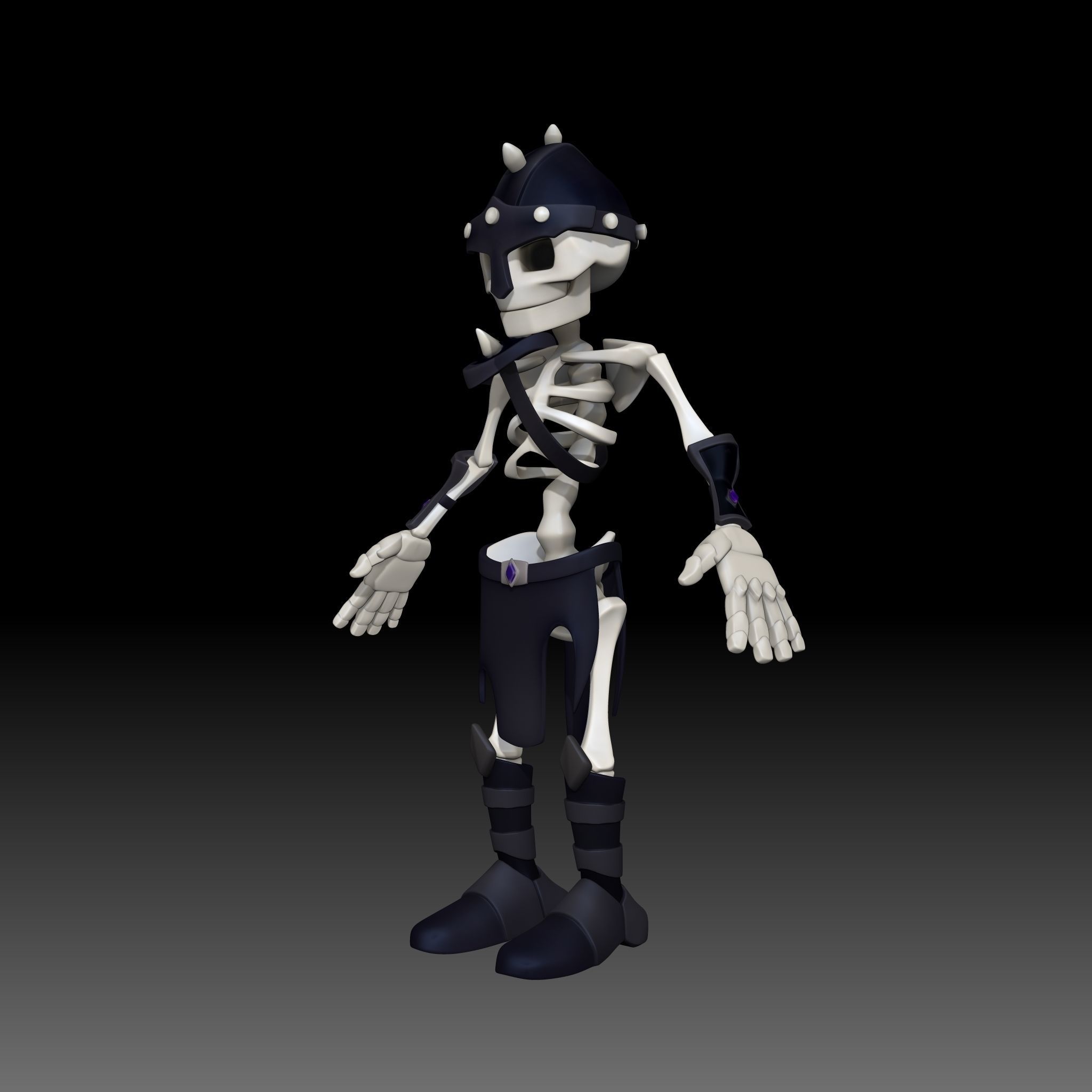 Cartoon Skeleton Soldier - Mobile Game Ready Low-poly 3D model_24
