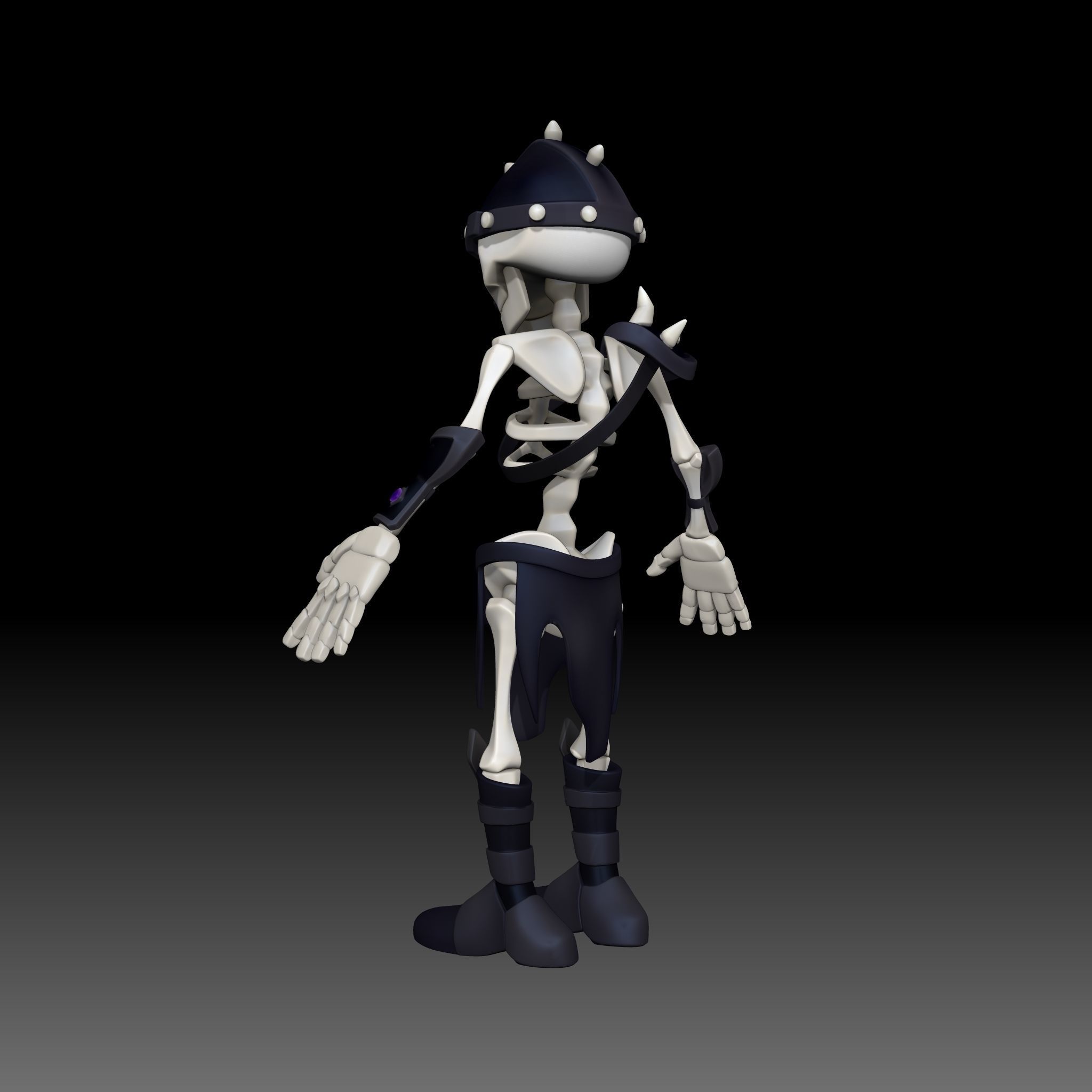 Cartoon Skeleton Soldier - Mobile Game Ready Low-poly 3D model_21