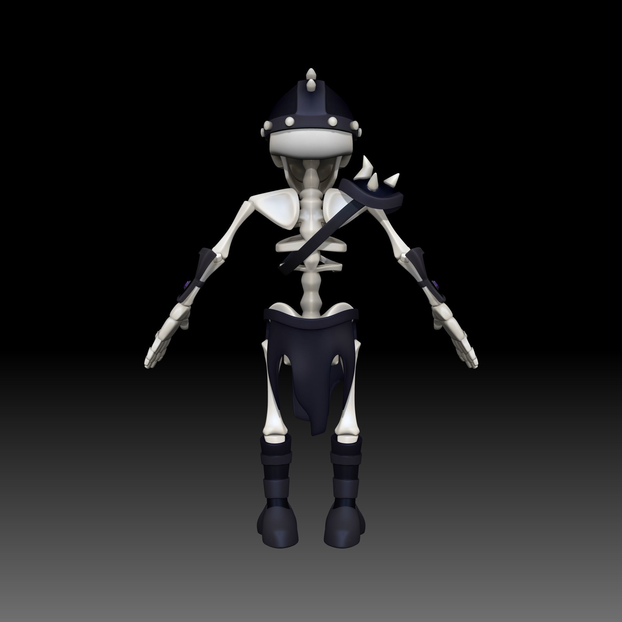 Cartoon Skeleton Soldier - Mobile Game Ready Low-poly 3D model_23