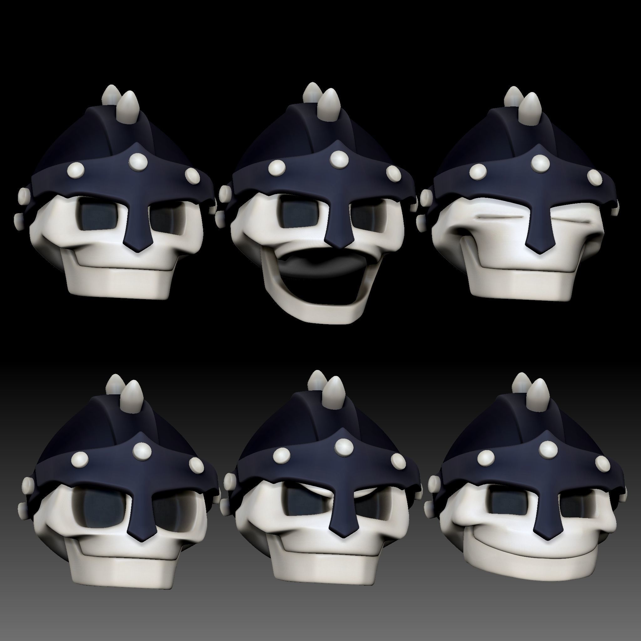 Cartoon Skeleton Soldier - Mobile Game Ready Low-poly 3D model_13