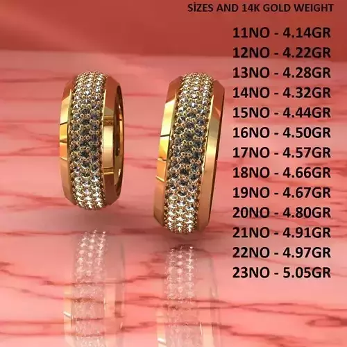 Diamond Wedding Band Ready for 3d printing 