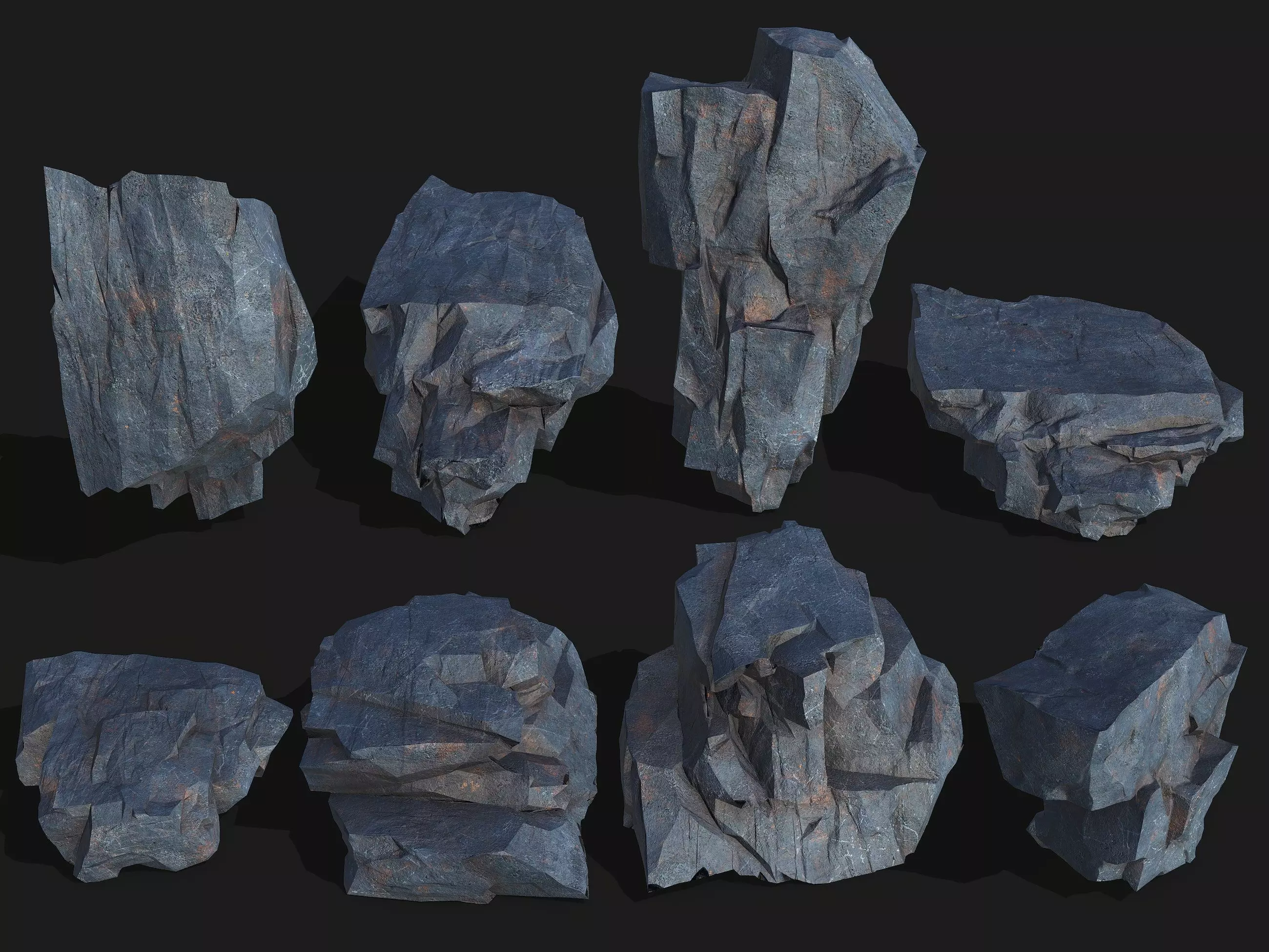 cliff rocks - 3D Models PBR Pack 07 Low-poly 3D model_0