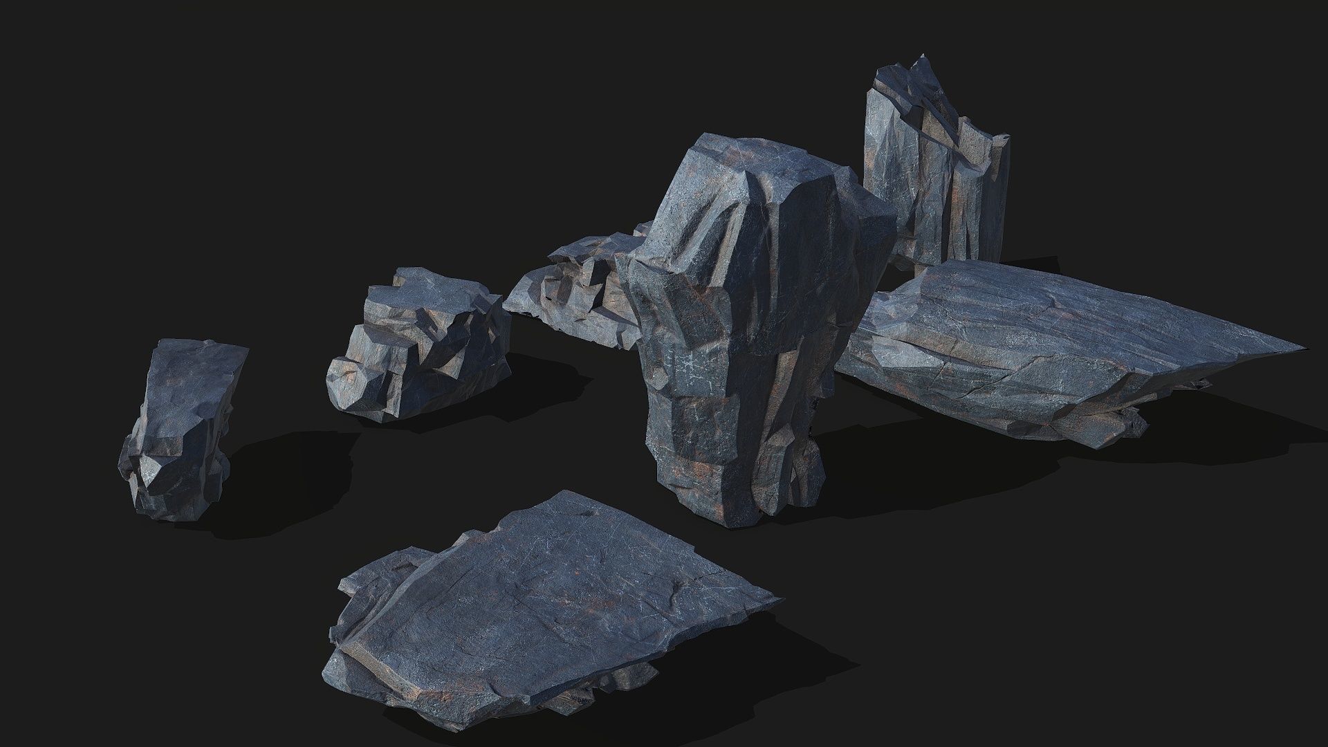 cliff rocks - 3D Models PBR Pack 07 Low-poly 3D model_4