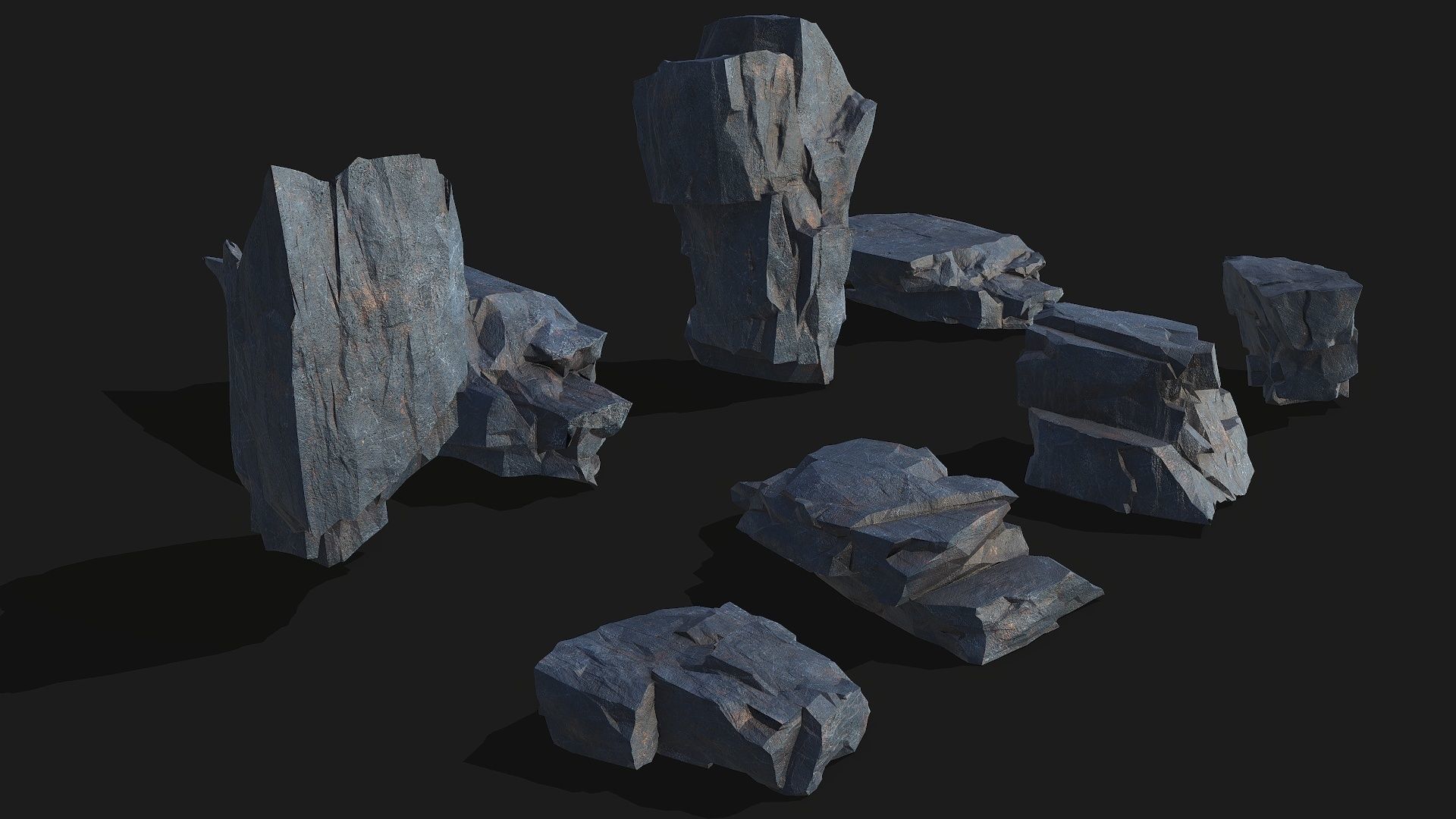 cliff rocks - 3D Models PBR Pack 07 Low-poly 3D model_3