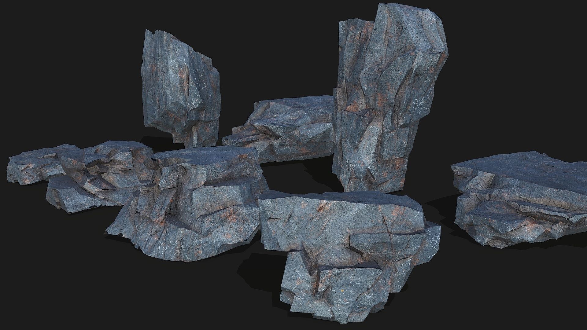 cliff rocks - 3D Models PBR Pack 07 Low-poly 3D model_2