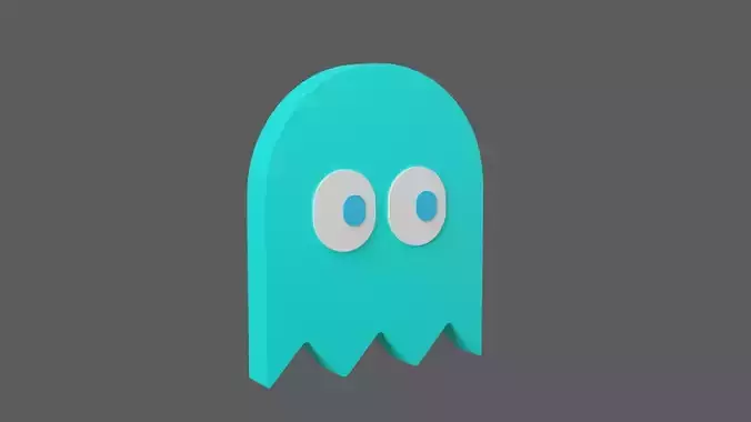 Pacman Ghost Inky Low-poly 3D model