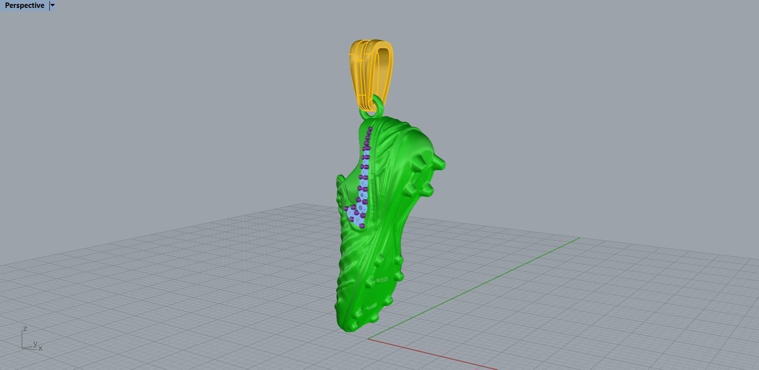 Football Boot Pendant with gems N91 3D print model_23