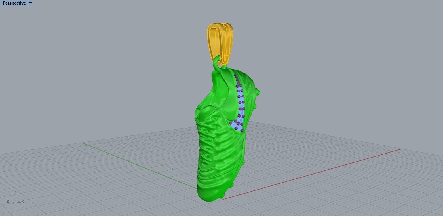 Football Boot Pendant with gems N91 3D print model_22