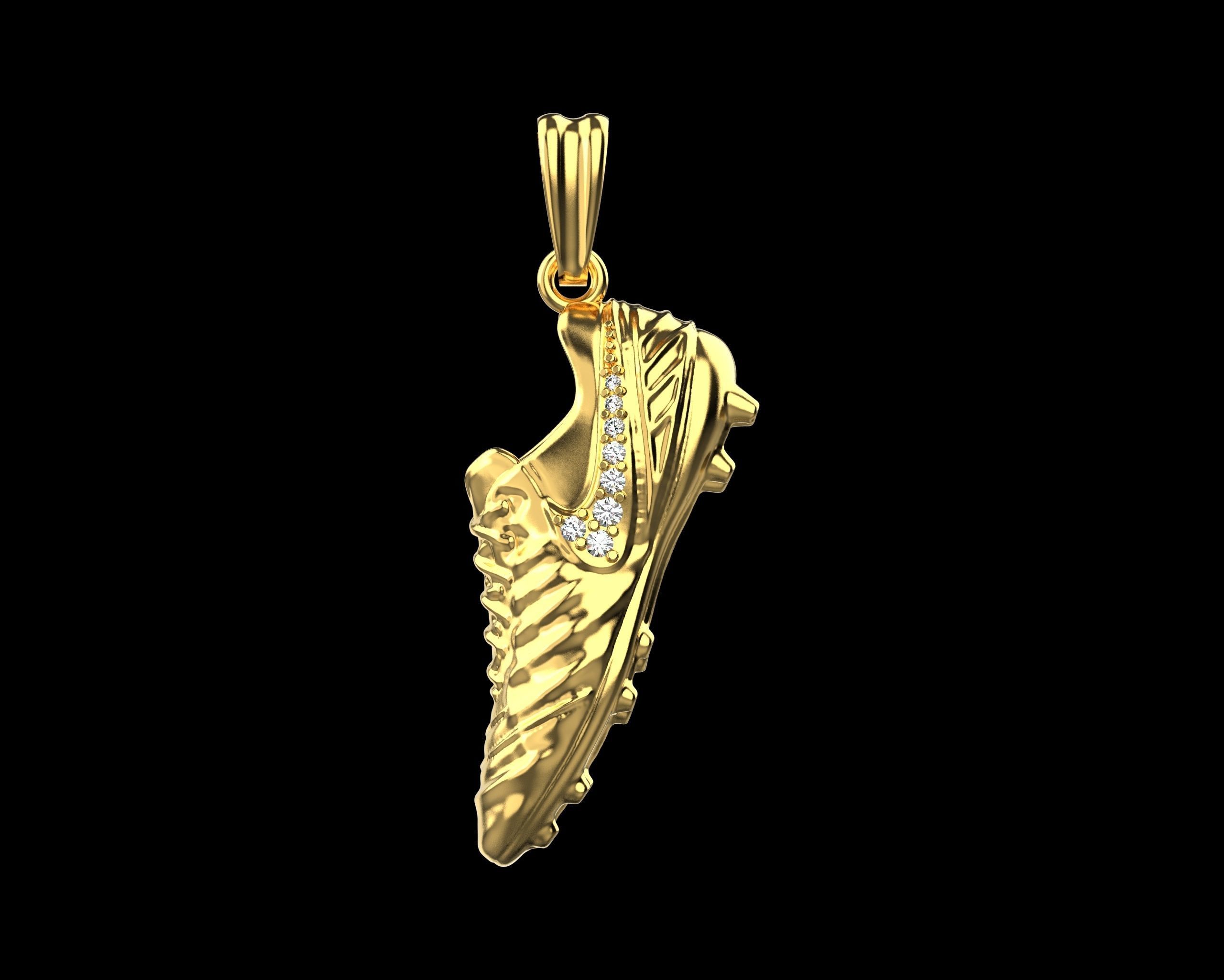 Football Boot Pendant with gems N91 3D print model_8
