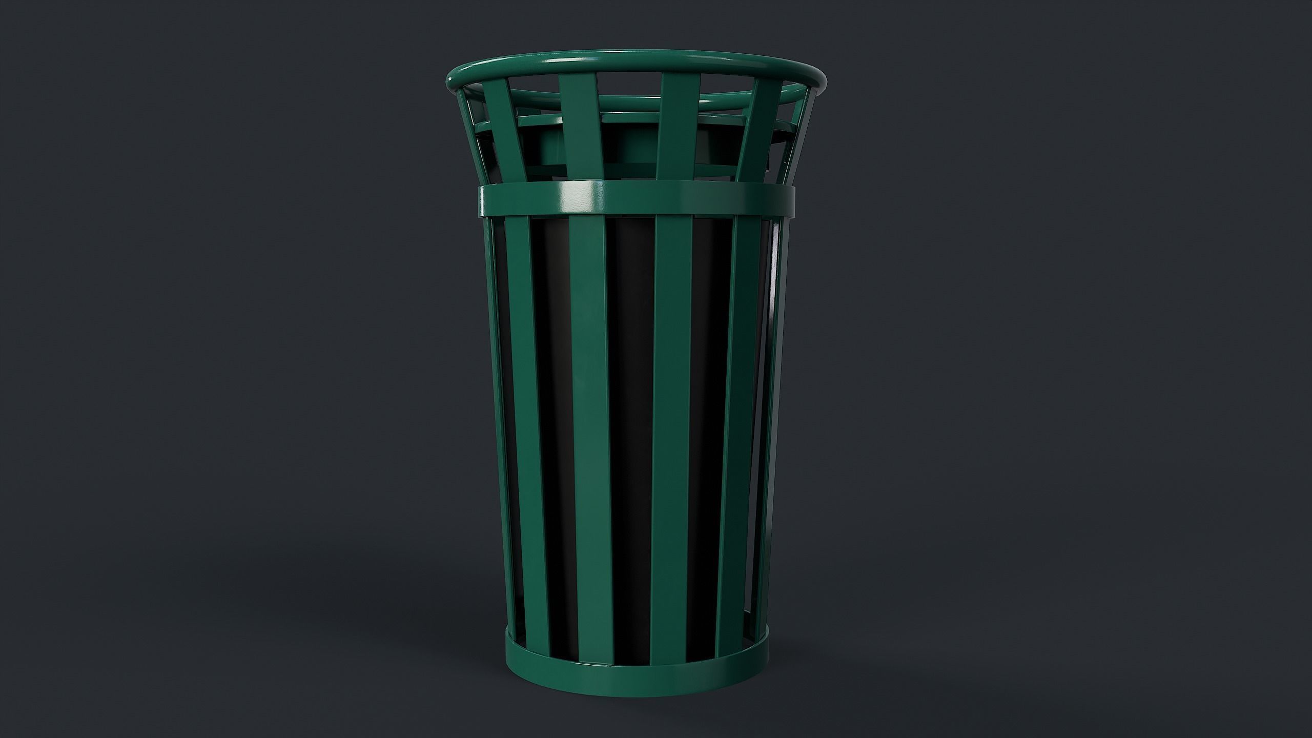 Street Trash Can 6 PBR Game Ready Low-poly 3D model_14