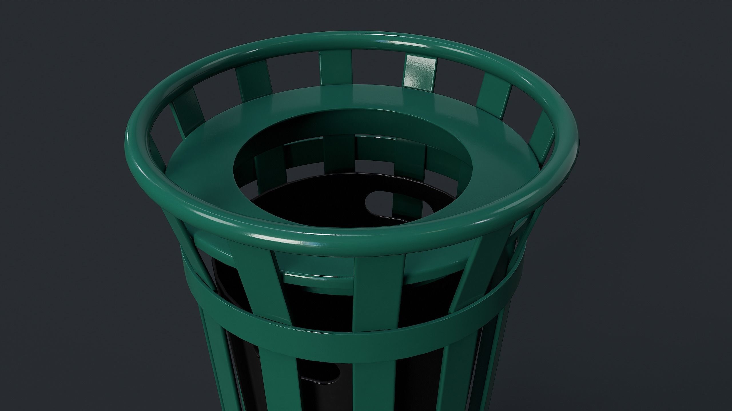Street Trash Can 6 PBR Game Ready Low-poly 3D model_17
