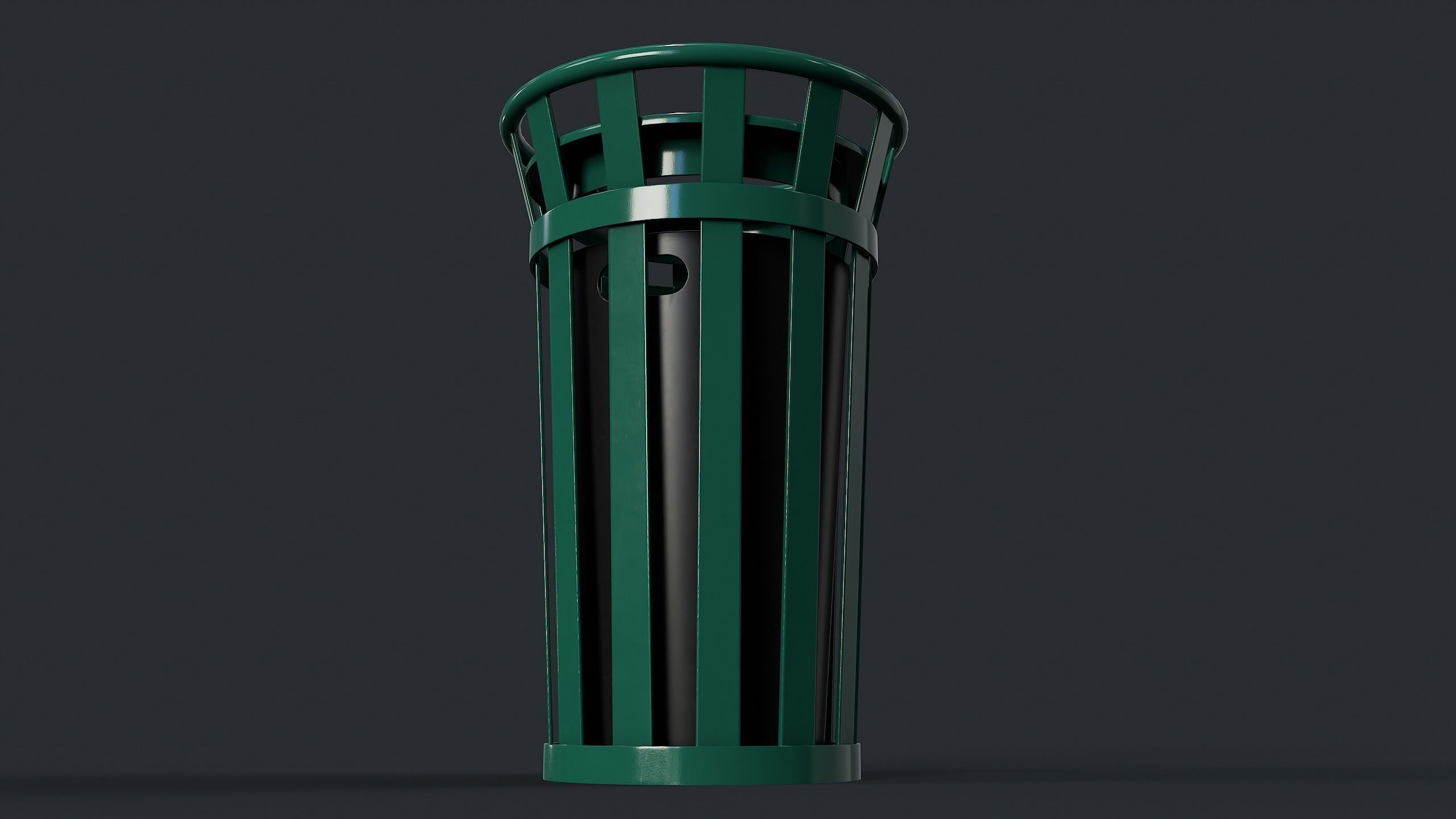 Street Trash Can 6 PBR Game Ready Low-poly 3D model_16