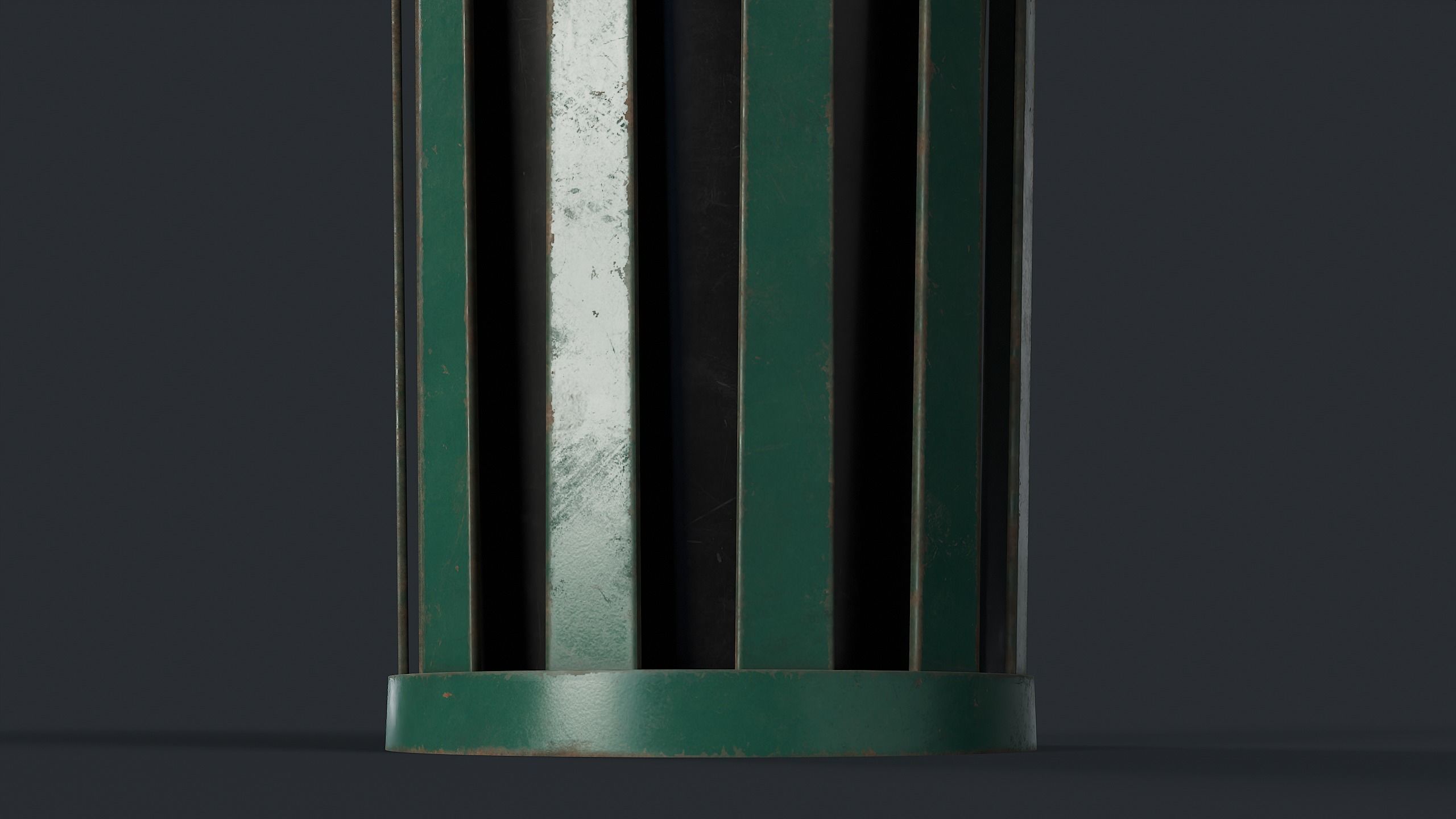 Street Trash Can 6 PBR Game Ready Low-poly 3D model_13