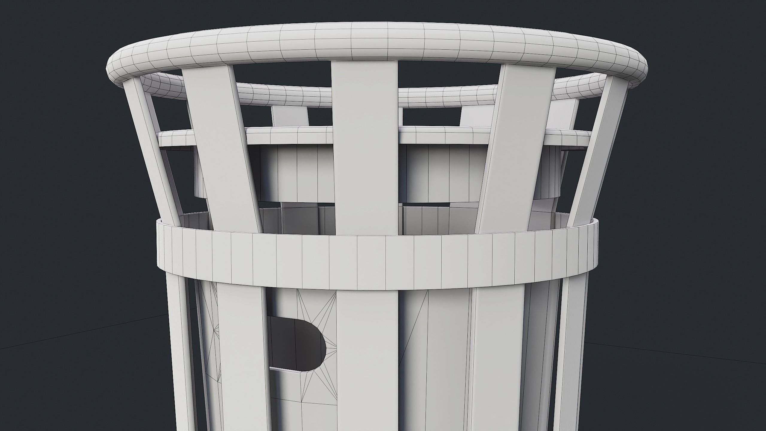 Street Trash Can 6 PBR Game Ready Low-poly 3D model_21