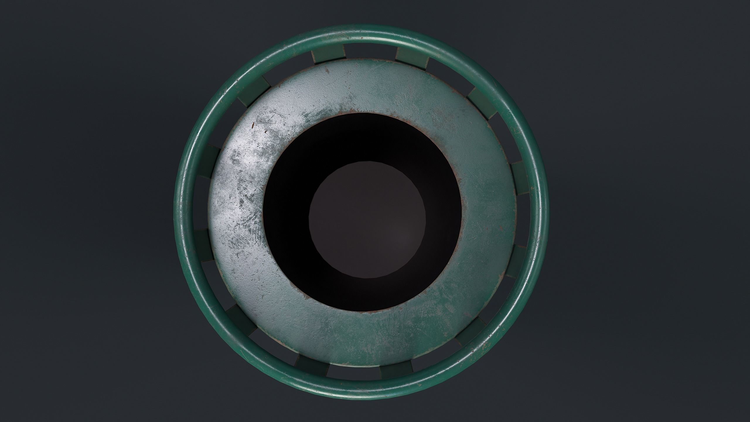 Street Trash Can 6 PBR Game Ready Low-poly 3D model_8