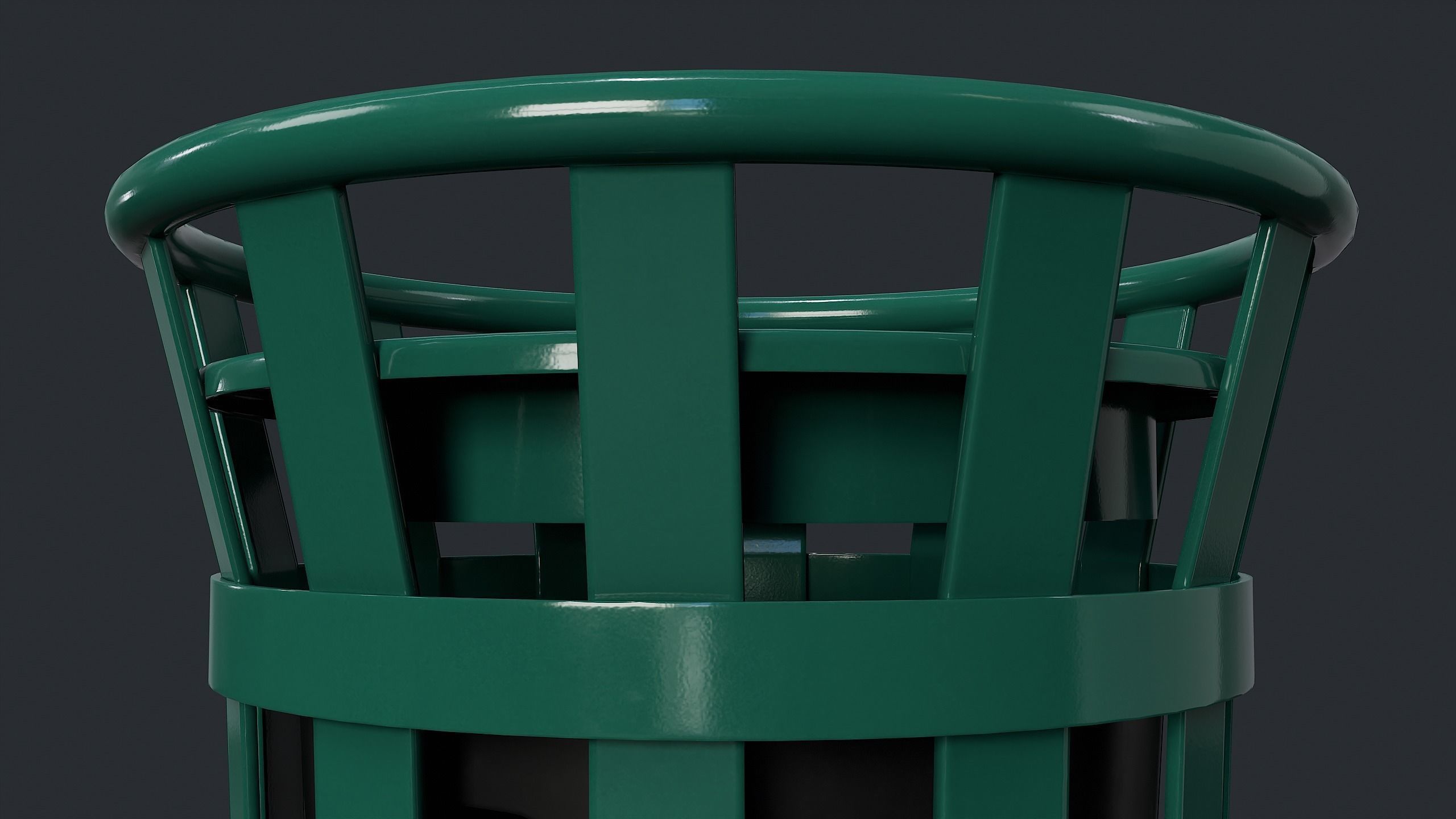 Street Trash Can 6 PBR Game Ready Low-poly 3D model_18