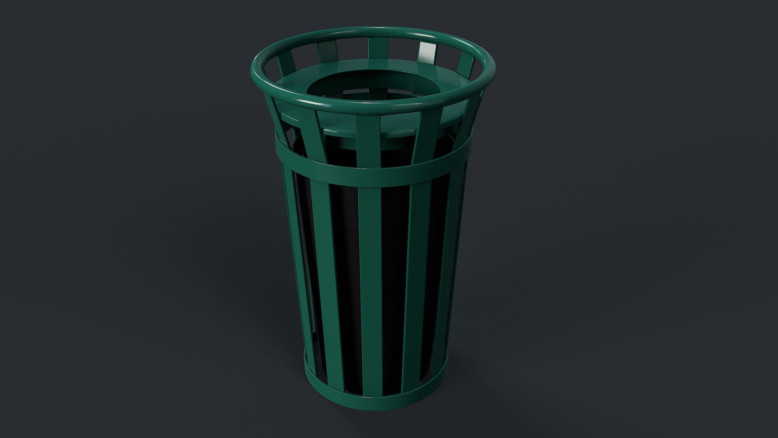 Street Trash Can 6 PBR Game Ready Low-poly 3D model_15