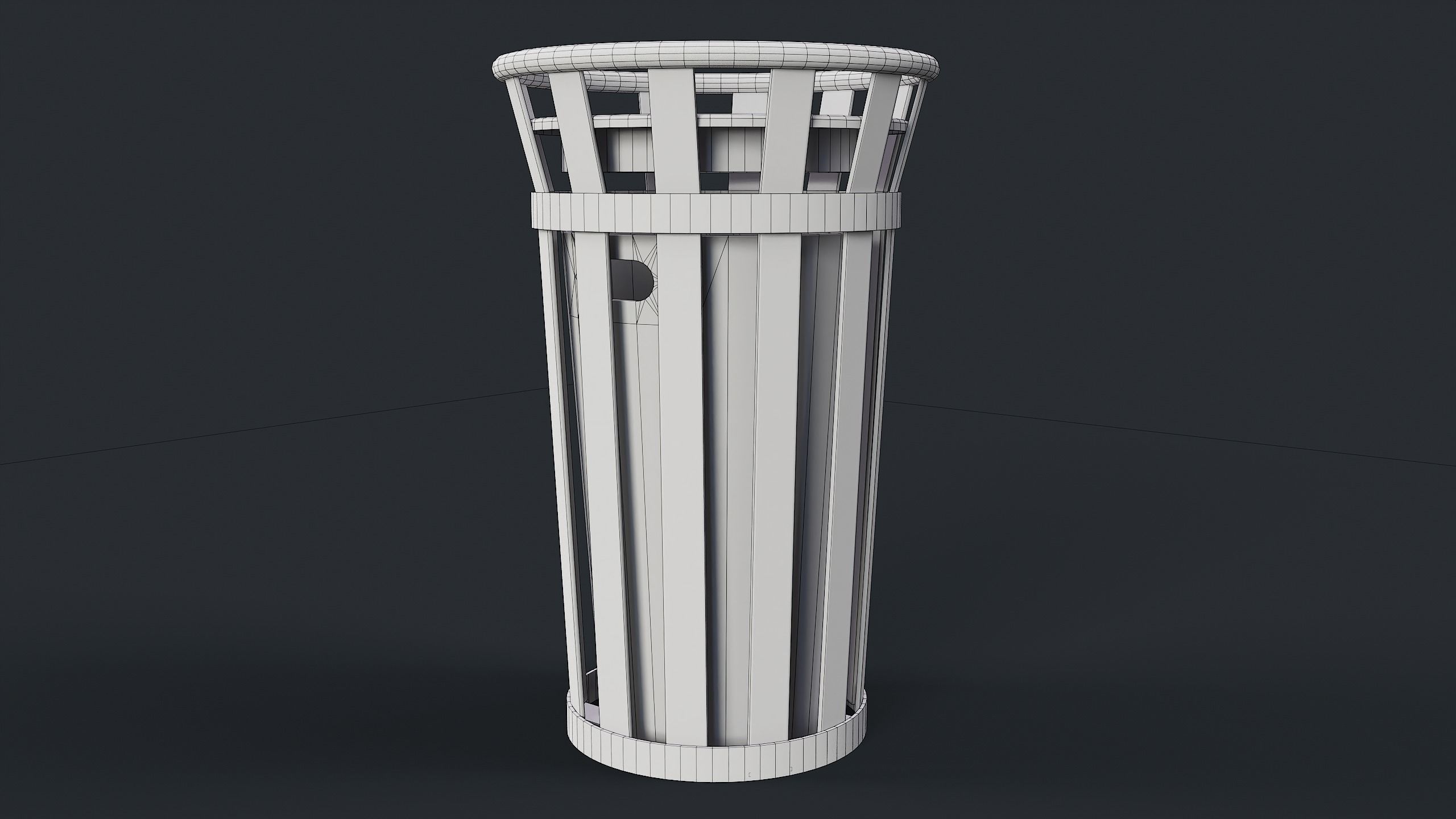 Street Trash Can 6 PBR Game Ready Low-poly 3D model_19