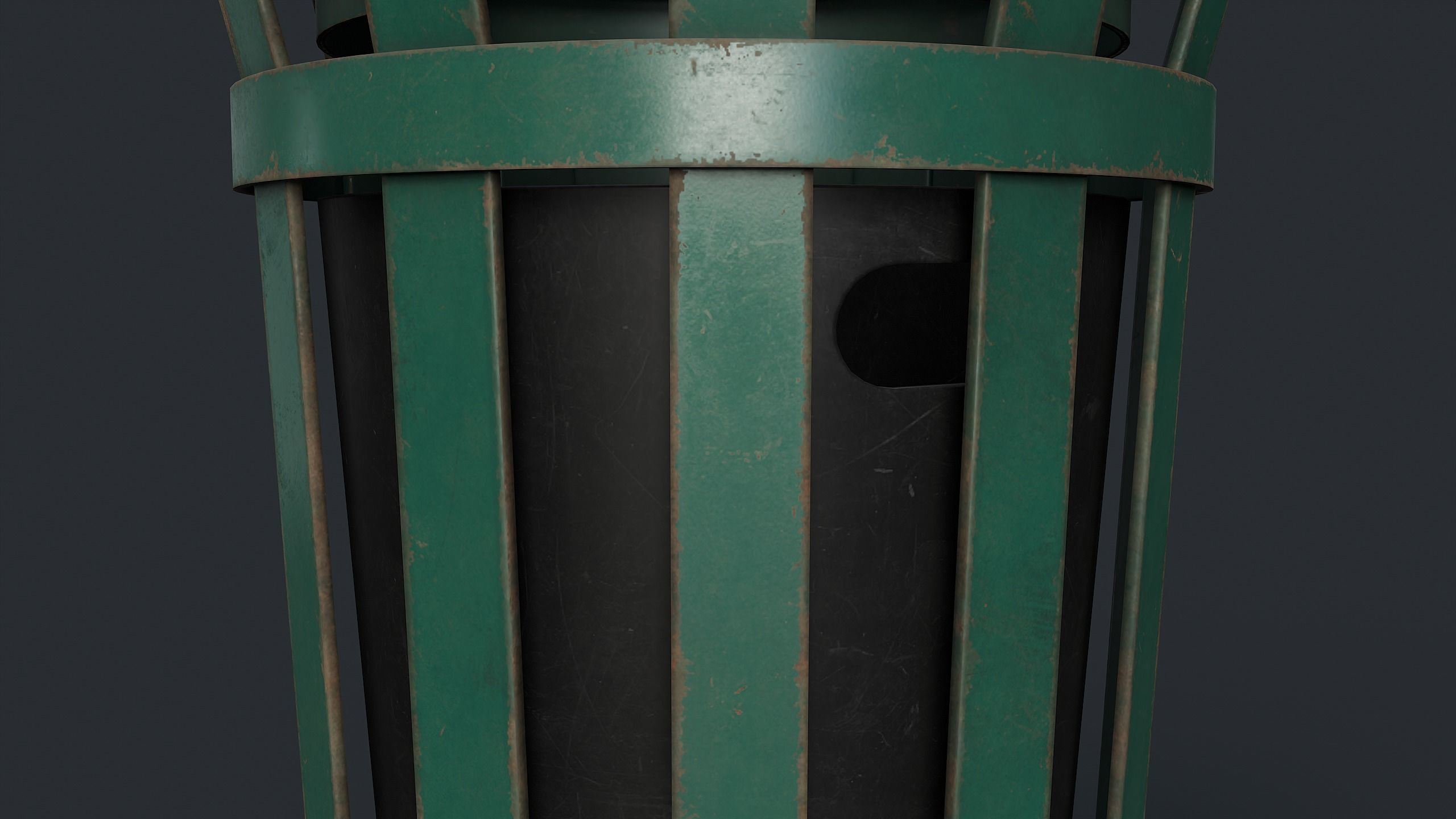 Street Trash Can 6 PBR Game Ready Low-poly 3D model_11