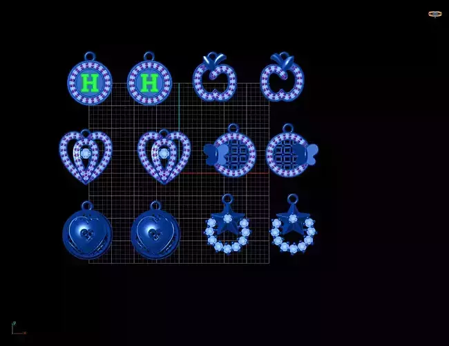 Earrings group 3D print model